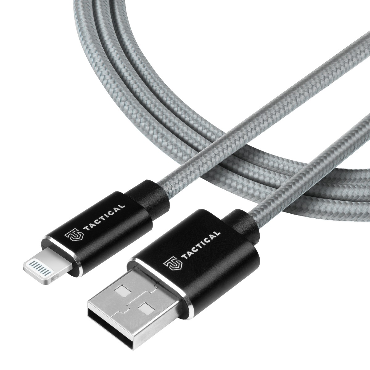 Tactical Fast Rope Aramid Cable USB-A/Lightning MFI 0.3m Grey