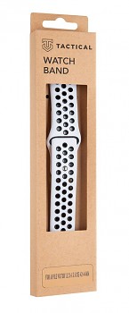 Tactical 174 Double Silikonový Řemínek pro Apple Watch 1/2/3/4/5/6/7/8/SE 42/44/45mm White/Black