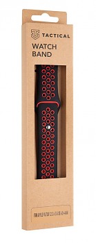 Tactical 163 Double Silikonový Řemínek pro Apple Watch 1/2/3/4/5/6/7/8/SE 42/44/45mm Black/Red