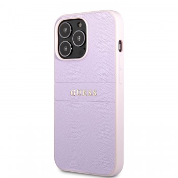 Guess PU Leather Saffiano Zadní Kryt pro iPhone 13 Pro Purple