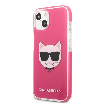 Karl Lagerfeld TPE Choupette Head Kryt pro iPhone 13 mini Fuchsia