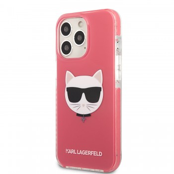 Karl Lagerfeld TPE Choupette Head Kryt pro iPhone 13 Pro Fuchsia