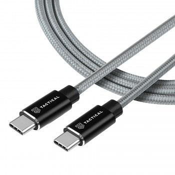 Tactical Fast Rope Aramid Cable USB-C/USB-C 100W 20V/5A 1m Grey