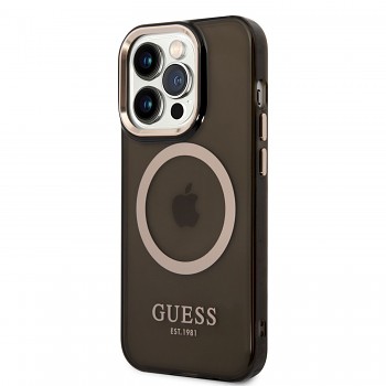 Guess Translucent MagSafe Kompatibilní Zadní Kryt pro iPhone 14 Pro Max Black