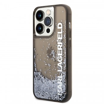 Karl Lagerfeld Translucent Liquid Glitter Zadní Kryt pro iPhone 14 Pro Max Black