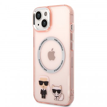 Karl Lagerfeld MagSafe Kompatibilní Kryt Karl and Choupette pro iPhone 14 Plus Pink