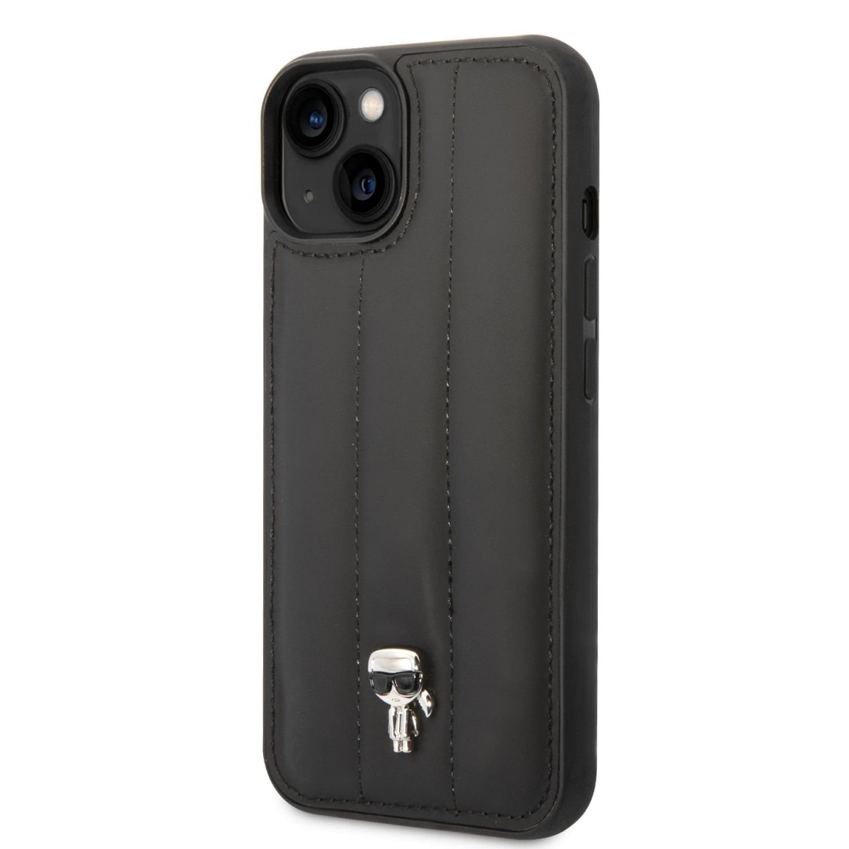 Levně Karl Lagerfeld Quilted Puffy Ikonik Logo Zadní Kryt pro iPhone 14 Plus Black
