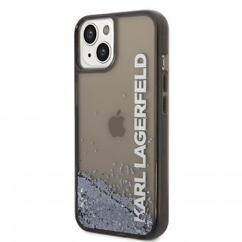 Karl Lagerfeld Translucent Liquid Glitter Zadní Kryt pro iPhone 14 Black