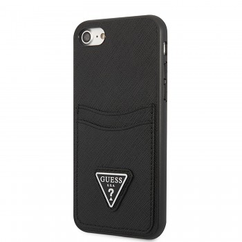 Guess Saffiano Double Card Zadní Kryt pro iPhone 7/8/SE2020/SE2022 Black