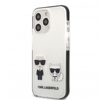 Karl Lagerfeld TPE Karl and Choupette Kryt pro iPhone 13 Pro Max White