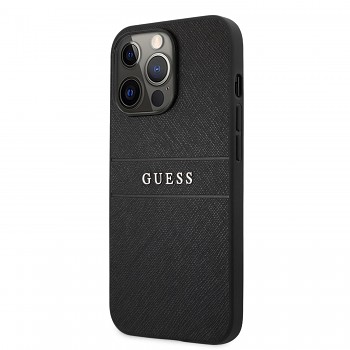 Guess PU Leather Saffiano Zadní Kryt pro iPhone 13 Pro Max Black