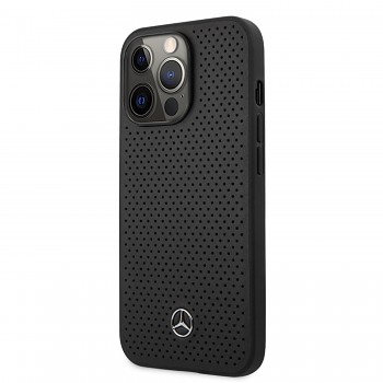 Mercedes Genuine Leather Zadní Kryt pro iPhone 13 Pro Black