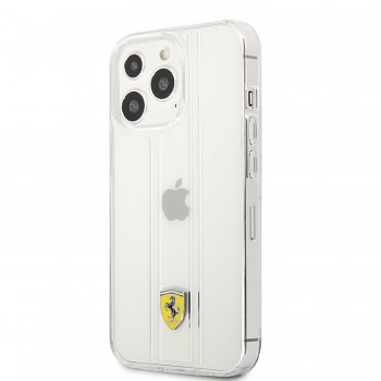Ferrari PC/TPU 3D Stripes Zadní Kryt pro iPhone 13 Pro Transparent