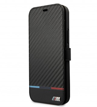 BMW M Book Carbon Stripe Pouzdro pro iPhone 13 Pro Black