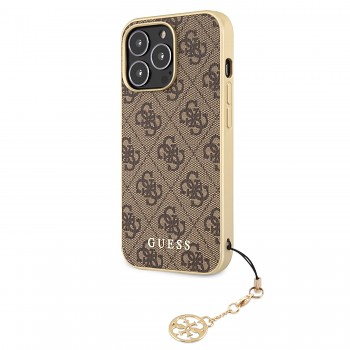 Guess 4G Charms Zadní Kryt pro iPhone 13 Pro Brown