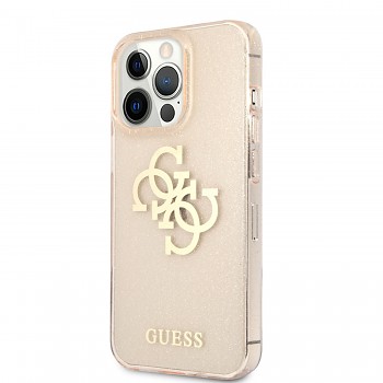 Guess TPU Big 4G Full Glitter Zadní Kryt pro iPhone 13 Pro Gold