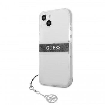 Guess PC/TPU 4G Grey Stripe Zadní Kryt pro iPhone 13 mini Transparent