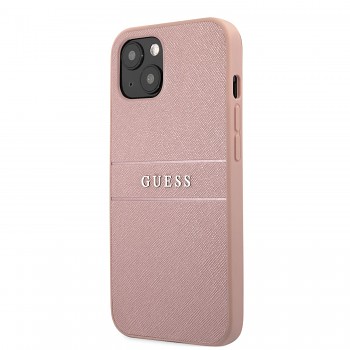 Guess PU Leather Saffiano Zadní Kryt pro iPhone 13 mini Pink