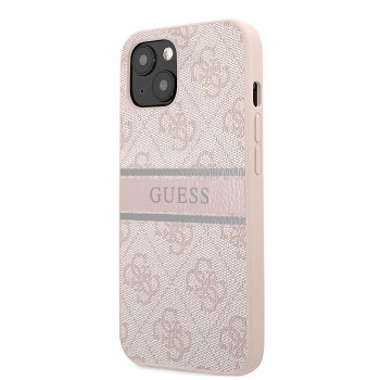 Guess PU 4G Printed Stripe Zadní Kryt pro iPhone 13 mini Pink