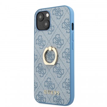 Guess PU 4G Ring Zadní Kryt pro iPhone 13 mini Blue