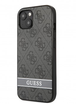 Guess PU 4G Stripe Zadní Kryt pro iPhone 13 mini Grey