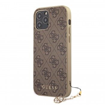 Guess 4G Charms Zadní Kryt pro iPhone 12/12 Pro 6.1 Brown