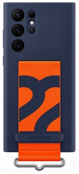 EF-GS908TNE Samsung Silikonový Kryt vč Popruhu pro Galaxy S22 Ultra Navy