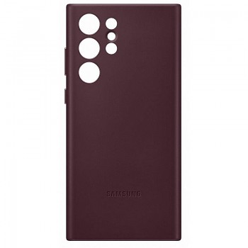 EF-VS908LEE Samsung Kožený Kryt pro Galaxy S22 Ultra Burgundy
