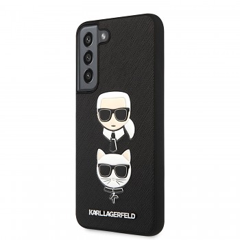 Karl Lagerfeld Saffiano K&C Heads Kryt pro Samsung Galaxy S22 Black