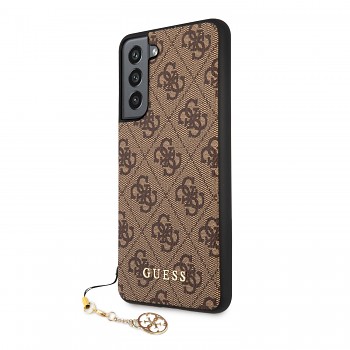 Guess 4G Charms Zadní Kryt pro Samsung Galaxy S21 FE 5G Brown