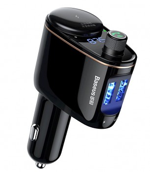 Baseus CCALL-RH01 Locomotive Nabíječka do Auta 2xUSB a FM Transmitter Black