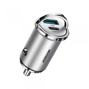 Joyroom C-A35 45W Mini Nabíječka do Auta, USB-C a USB-A Silver