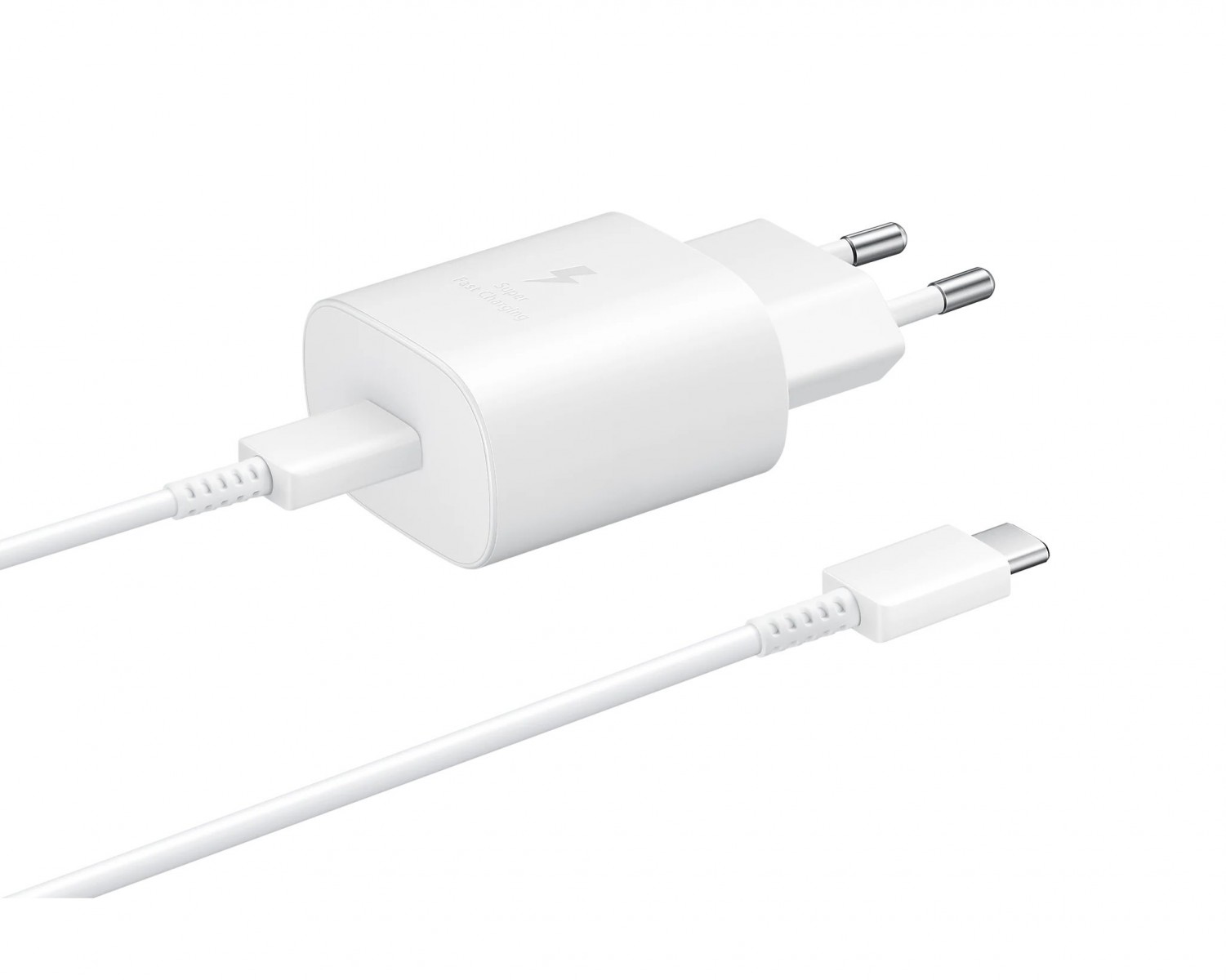 Levně EP-TA800XWE Samsung Quickcharge 25W Cestovní nabíječka + USB-C Datový Kabel White
