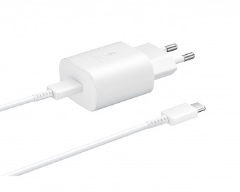 EP-TA800XWE Samsung Quickcharge 25W Cestovní nabíječka + USB-C Datový Kabel White