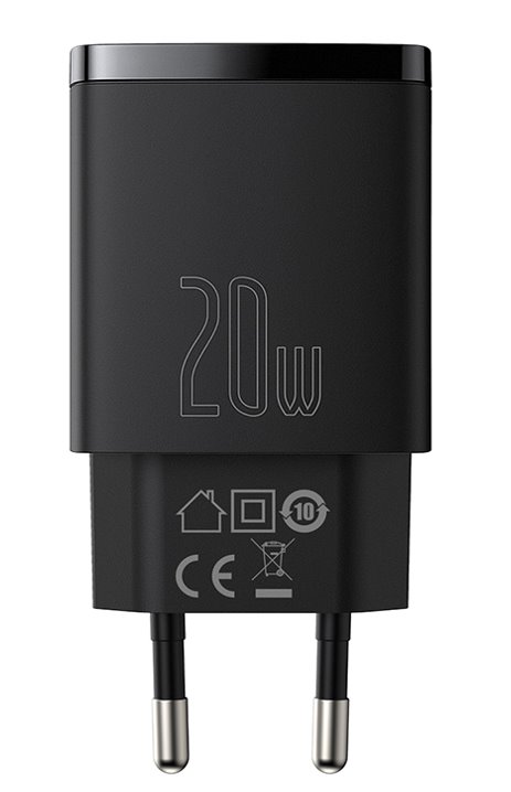 Levně Baseus CCXJ-B01 Compact Quick Nabíječka USB/USB-C 20W Black