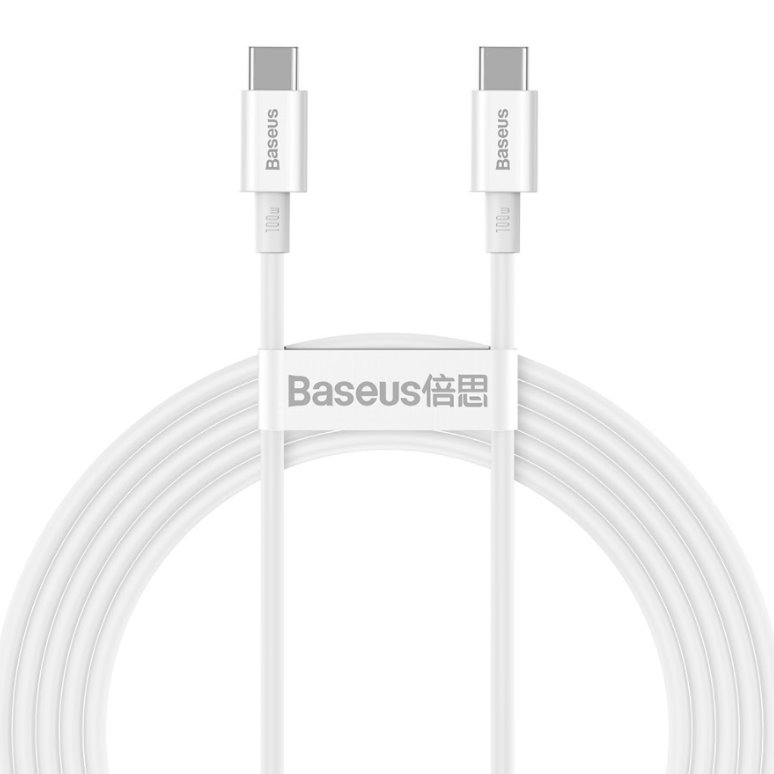 Levně Baseus CATYS-C02 Superior Fast Charging Datový Kabel USB-C - USB-C 100W 2m White
