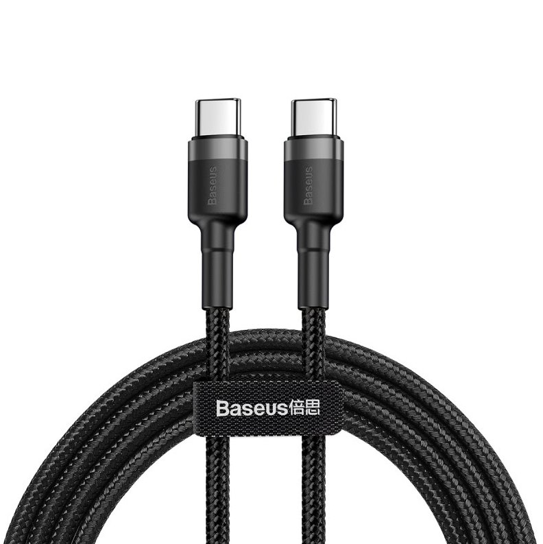 Levně Baseus CATKLF-GG1 Cafule Kabel USB-C 60W 1m Gray/Black