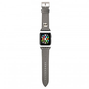 Karl Lagerfeld Karl Head PU Řemínek pro Apple Watch 42/44mm Silver