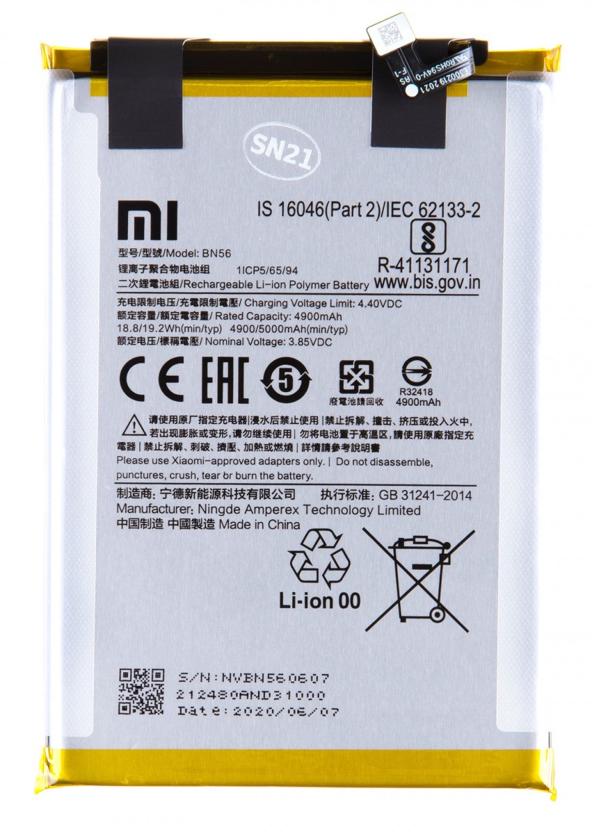 Levně BN56 Xiaomi Original Baterie 5000mAh (Service Pack)