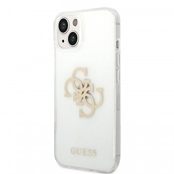 Guess TPU Big 4G Full Glitter Zadní Kryt pro iPhone 14 Plus Transparent