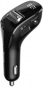 Baseus CCF40-01 Streamer Series Nabíječka do Auta a FM Transmitter Black