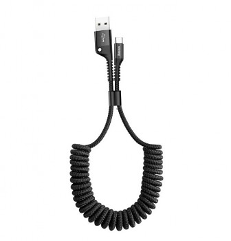 Baseus CATSR-01 Fish Eye Spring Kabel USB-C 2A 1m Black