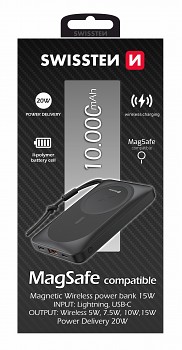 Swissten power bank (magsafe compatible) 10000 mah