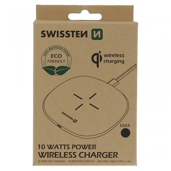 Swissten wireless nabíječka 10w černá (eco balení)