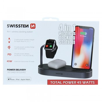 Swissten wireless nabíječka 4in1 mfi
