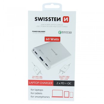 Swissten síťový adaptér 60w pd3.0 & qc4 pps