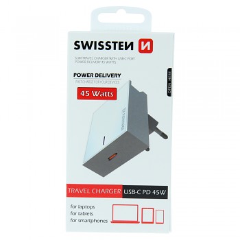 Swissten síťový adaptér pd3.0 45w bílý