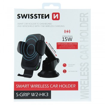 Smart držák do auta s bezdrátovým nabíjením swissten 15w s-grip w2-hk3