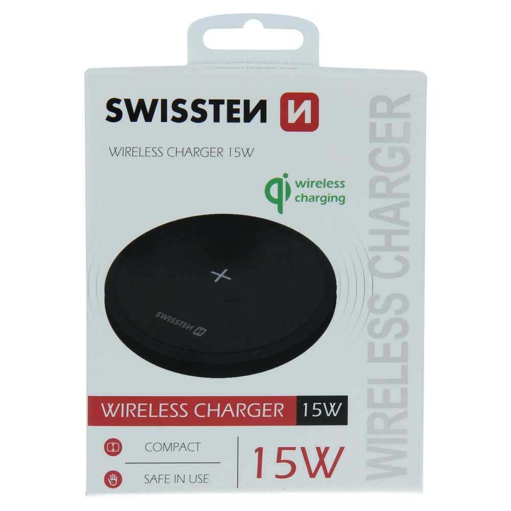 Levně Swissten wireless nabíječka 15w černá