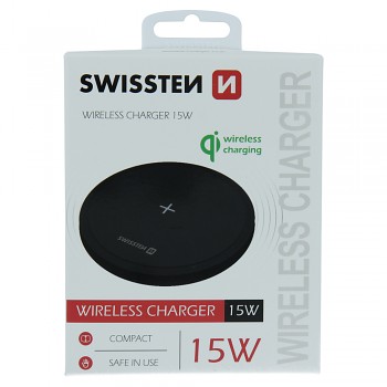 Swissten wireless nabíječka 15w černá